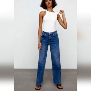 Zara full length high rise Navy Blue jeans